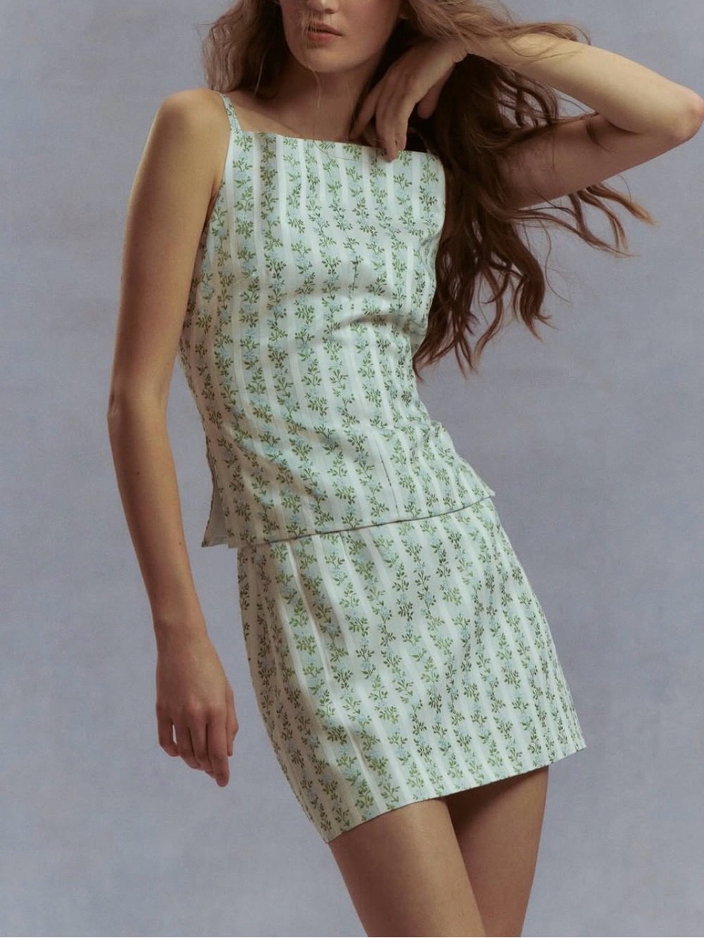 Hill House Racquel Top and Hallie Skirt Set Brocade Vine Stripe